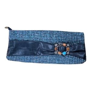 Vintage MUCROS WEAVERS Blue Plaid Clutch Shoulder Bag